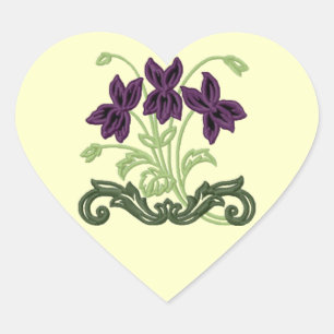 Art Deco Violets Aufkleber