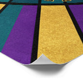 Art Deco Violinist Poster Purple and Gold Flapper  (Ecke)