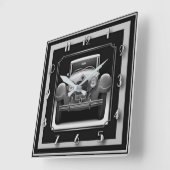 Art-Deco-Wagen Quadratische Wanduhr (Winkel)