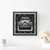 Art-Deco-Wagen Quadratische Wanduhr (Zuhause)