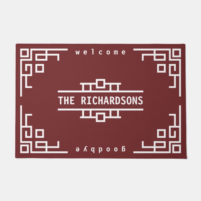 Art Deco Wählen Sie Ihren geometrischen Rahmen für Fußmatte (Vorderseite)