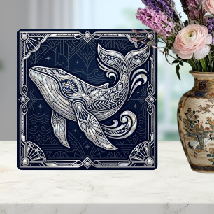 Art Deco Wal Mutter der Perle Schifffahrt Marine Fliese