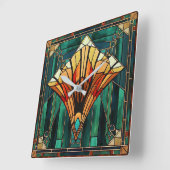 Art Deco Wall Clock Quadratische Wanduhr (Winkel)