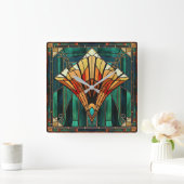 Art Deco Wall Clock Quadratische Wanduhr (Zuhause)