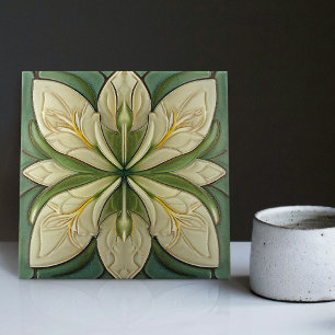 Art Deco Wanddekoration mit Blumenmotiven Art Nouv Fliese