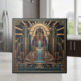 Art Deco Wasserfall Architektur Pat#3 ID1196 Fliese