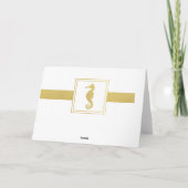 Art Deco Wave Gold Glitzer Seepferd Geburtstag Karte (Rückseite)