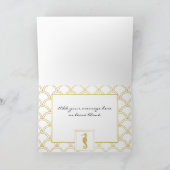 Art Deco Wave Gold Glitzer Seepferd Geburtstag Karte (Innenseite)