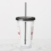 Art Deco Wave Patten Pink Flamingo Acryltrinkbecher (Rechts)