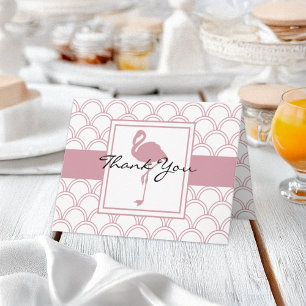Art Deco Wave Patten Pink Flamingo Danko Karte