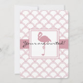 Art Deco Wave Patten Pink Flamingo Geburtstag Einladung (Rückseite)