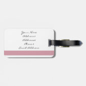 Art Deco Wave Patten Pink Flamingo Gepäckanhänger (Rückseite horizontal)