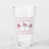 Art Deco Wave Patten Pink Flamingo Glas (Rückseite)