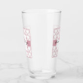 Art Deco Wave Patten Pink Flamingo Glas (Rechts)
