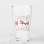 Art Deco Wave Patten Pink Flamingo Glas (Vorderseite)