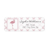 Art Deco Wave Patten Pink Flamingo Rücksendeadress (Vorne)