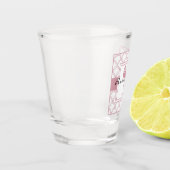 Art Deco Wave Patten Pink Flamingo Schnapsglas (Links)