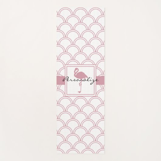Art Deco Wave Patten Pink Flamingo Yogamatte (Vorderseite)