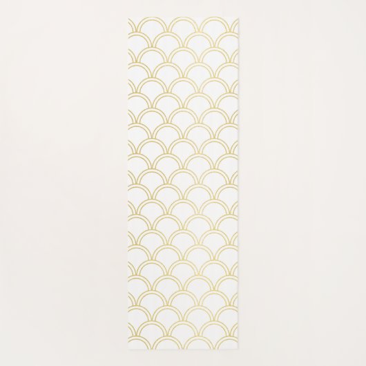 Art Deco Wave Patten Pink Flamingo Yogamatte (Rückseite)