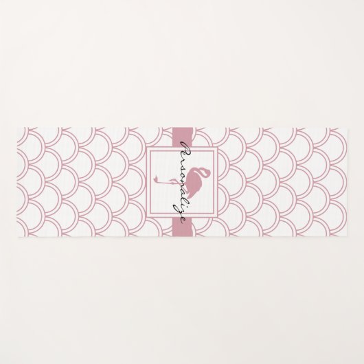 Art Deco Wave Patten Pink Flamingo Yogamatte (Vorderseite (Horizontal))