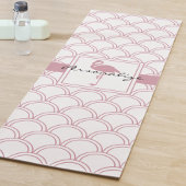 Art Deco Wave Patten Pink Flamingo Yogamatte