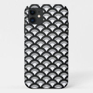 Art Deco wave pattern - black and white Case-Mate iPhone Hülle
