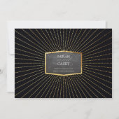 ART DECO WEDD INVITE Gold Sonnenbrunst Tafel Einladung (Rückseite)