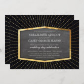 ART DECO WEDD INVITE Gold Sonnenbrunst Tafel Einladung (Vorne/Hinten)