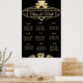  Art Deco Wedding Alphabetical Seating  Poster (Küche)