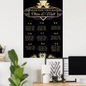  Art Deco Wedding Alphabetical Seating  Poster (Heimbüro)