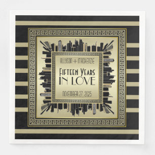 Art Deco Wedding Anniversary Champagne Gold Gatsby Serviette