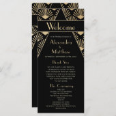 Art Deco Wedding Black 20 Vintag Programm (Vorne/Hinten)