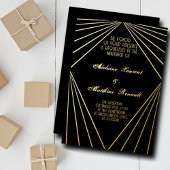 Art Deco Wedding Black and Gold Folieneinladung