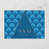 Art Deco Wedding Blue Roaring 20 UAWG Begleitkarte (Rückseite)
