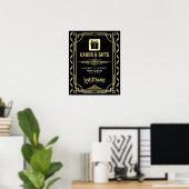 Art Deco Wedding Cards & Gifts Gold Black Sign Poster (Heimbüro)