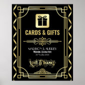 Art Deco Wedding Cards & Gifts Gold Black Sign Poster (Vorne)
