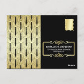 Art Deco Wedding Classy Gold Black UAWG Response Postkarte (Rückseite)