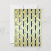Art Deco Wedding Classy Gold Blue UAWG Response RSVP Karte (Rückseite)