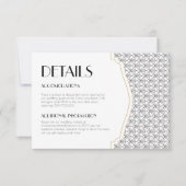Art Deco Wedding Details Card Beilage Dankeskarte (Vorderseite)