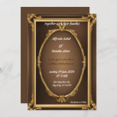 Art Deco Wedding Diamant Brown and Gold Foil Einladung (Vorne/Hinten)