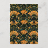 Art Deco Wedding Diamond Gold und Green Begleitkarte (Rückseite)