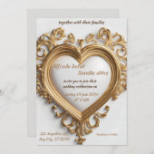 Art Deco Wedding Diamond White and Gold Foil Inv Einladung (Vorne/Hinten)