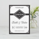 Art Deco Wedding Einladung (Stehend Vorderseite)