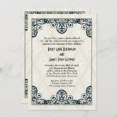 Art Deco Wedding Einladung (Vorne/Hinten)