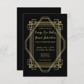 Art Deco Wedding Einladung 1920s Gatsby (Vorne/Hinten)
