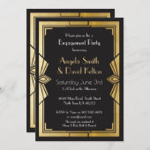 Art Deco Wedding Einladungen Verlobung Gatsby (Vorne/Hinten)