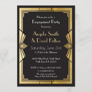 Art Deco Wedding Einladungen Verlobung Gatsby