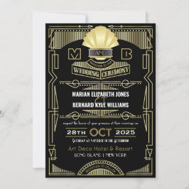 Art Deco Wedding Elegante Einladung