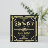 Art Deco Wedding Elegante Save The Date (Stehend Vorderseite)