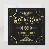 Art Deco Wedding Elegante Save The Date (Vorderseite)